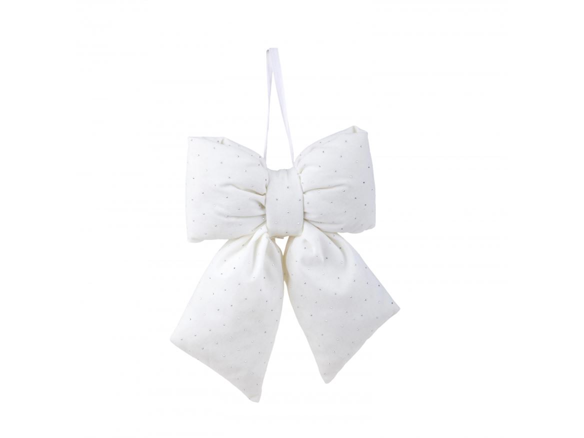 .xmas. Fiocco 29 Cm Con Diamanti - White
