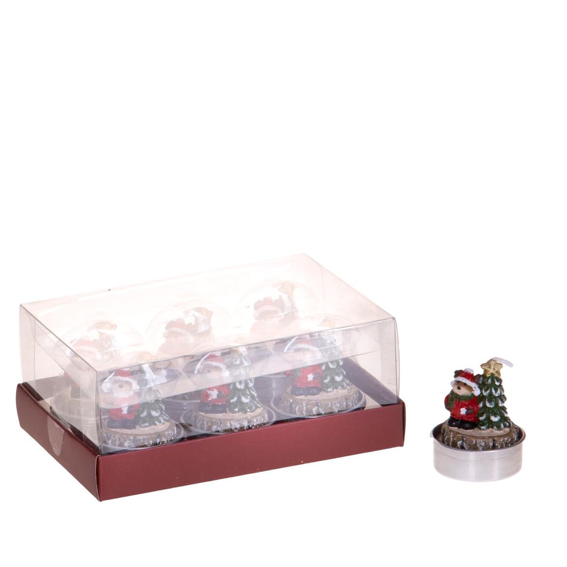 .xmas. Tea Light 6 Pz Alb.natale H.5,5 Cm - Gr. Re