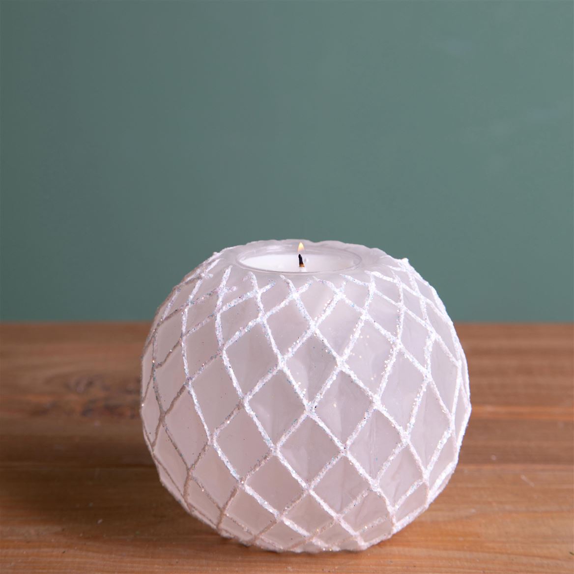 .xmas. P.tealight 10 Cm Decoro - White