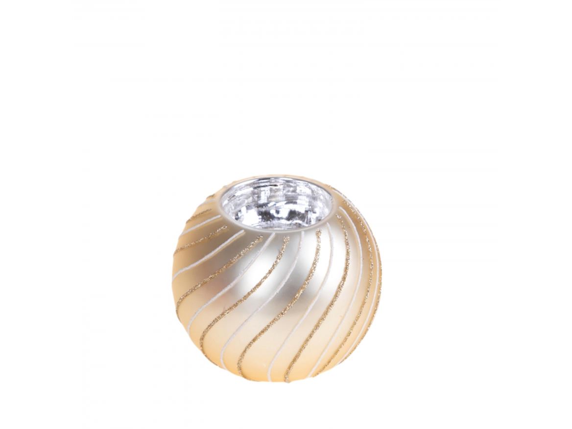 .xmas. Pcandela 8 Cm Sfera Natale - Gold Champ.