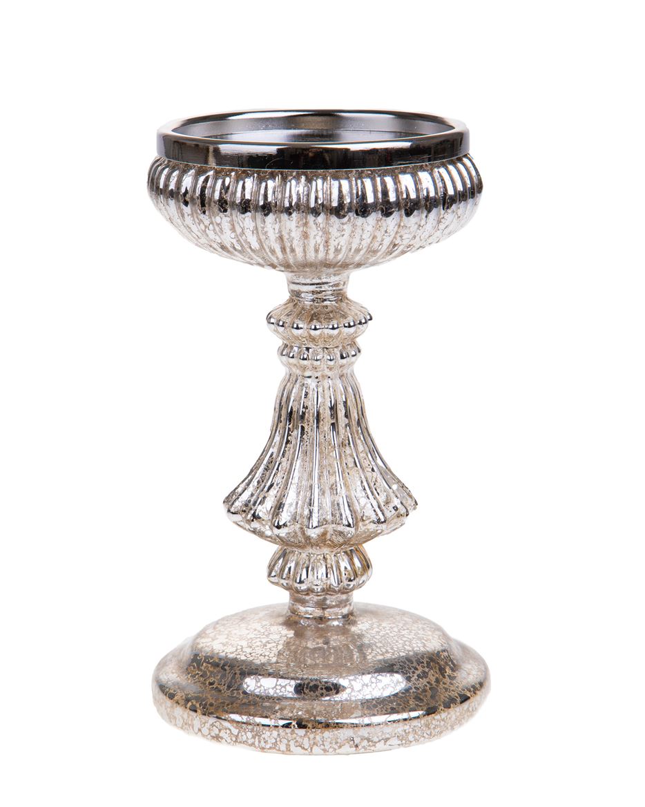.xmas. Portacandele Con Led H.19.5cm - Champange