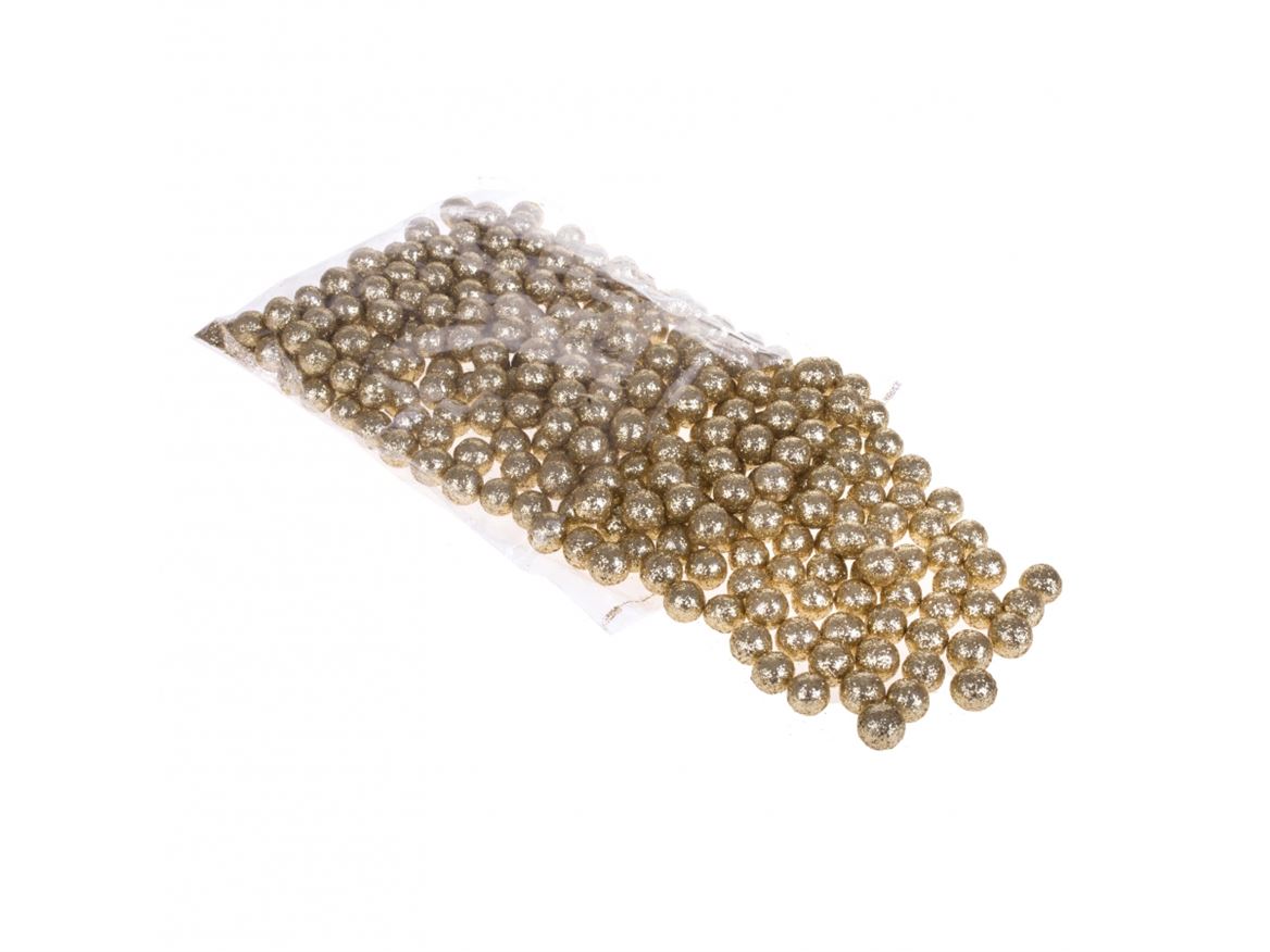 .xmas. Bacche 288 Pz Glitter Dm 1,5cm - Gold