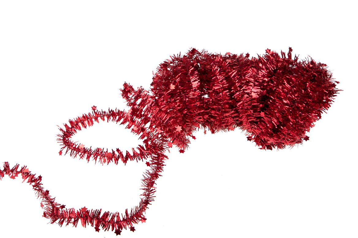 .xmas. Cordone 10 Mt Dm 15 Mm Con Stelline - Red