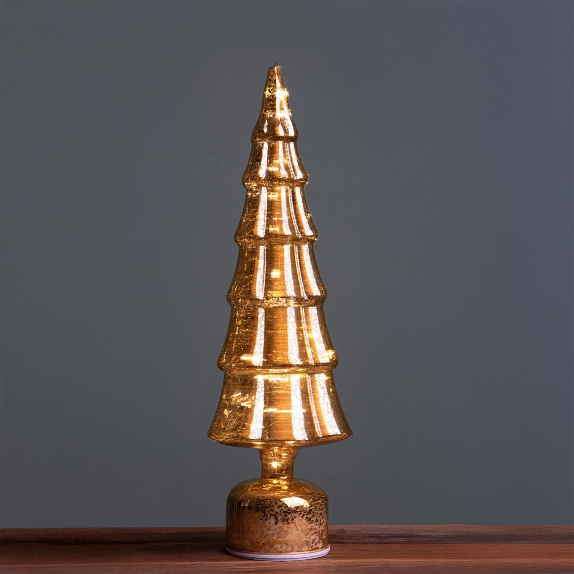 .xmas. Albero Cono Vetro Led 13xh44cm - Silver