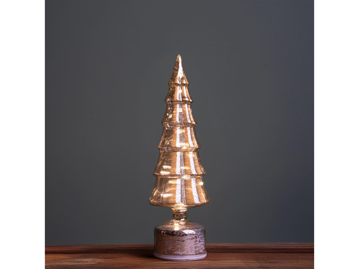 .xmas. Albero Cono Vetro Led 10xh32cm - Silver