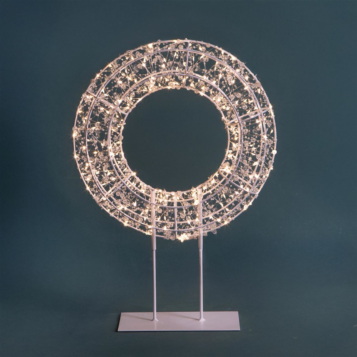 .xmas. Corona D.45cm 250warm Led + Base Outdoor