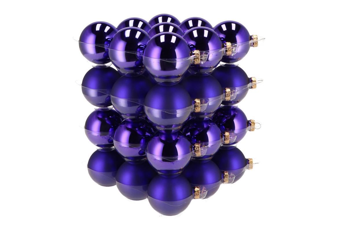 .xmas. Sfere Natalizie In Vetro Purple 57mm P/36
