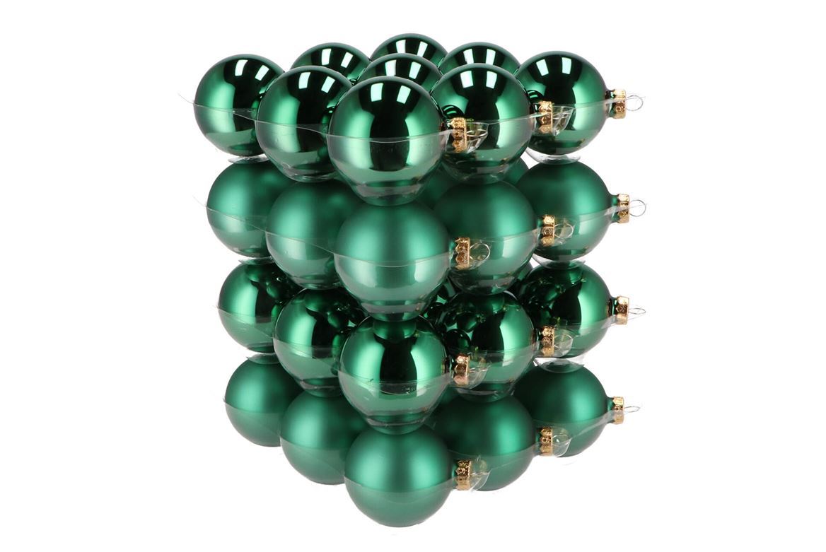 .xmas. Sfere Natalizie In Vetro Verde57mm P/36