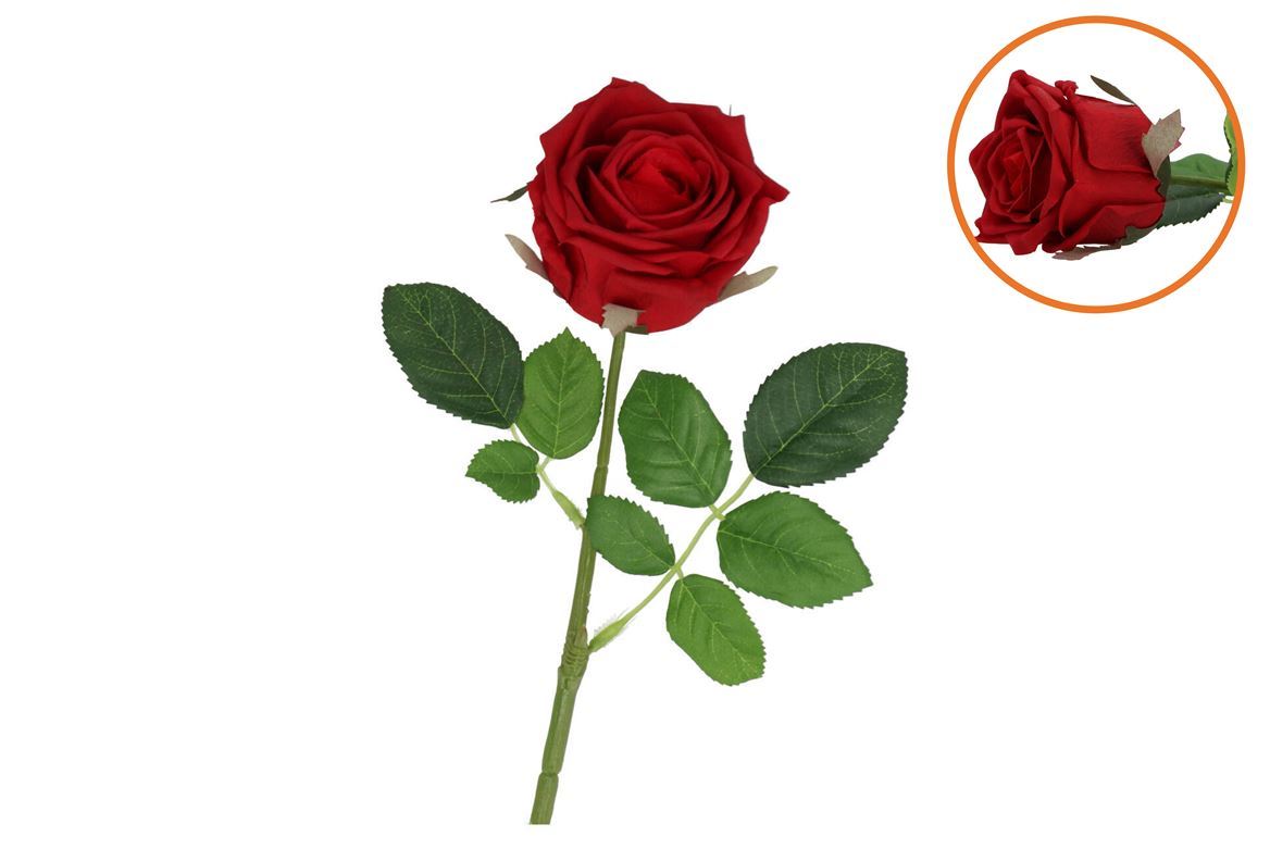 Art. Ramo Silk Rose Red Real Touch 43 Cm