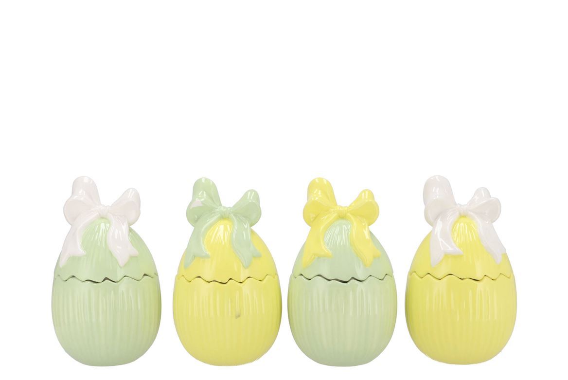 Pasqua. Uovo Ceramica Con Fiocco Mix Col.13x13x2