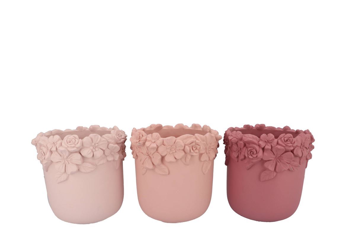 Vasi Ceramica. Natural Pink Mix Flower 27x27x25cm